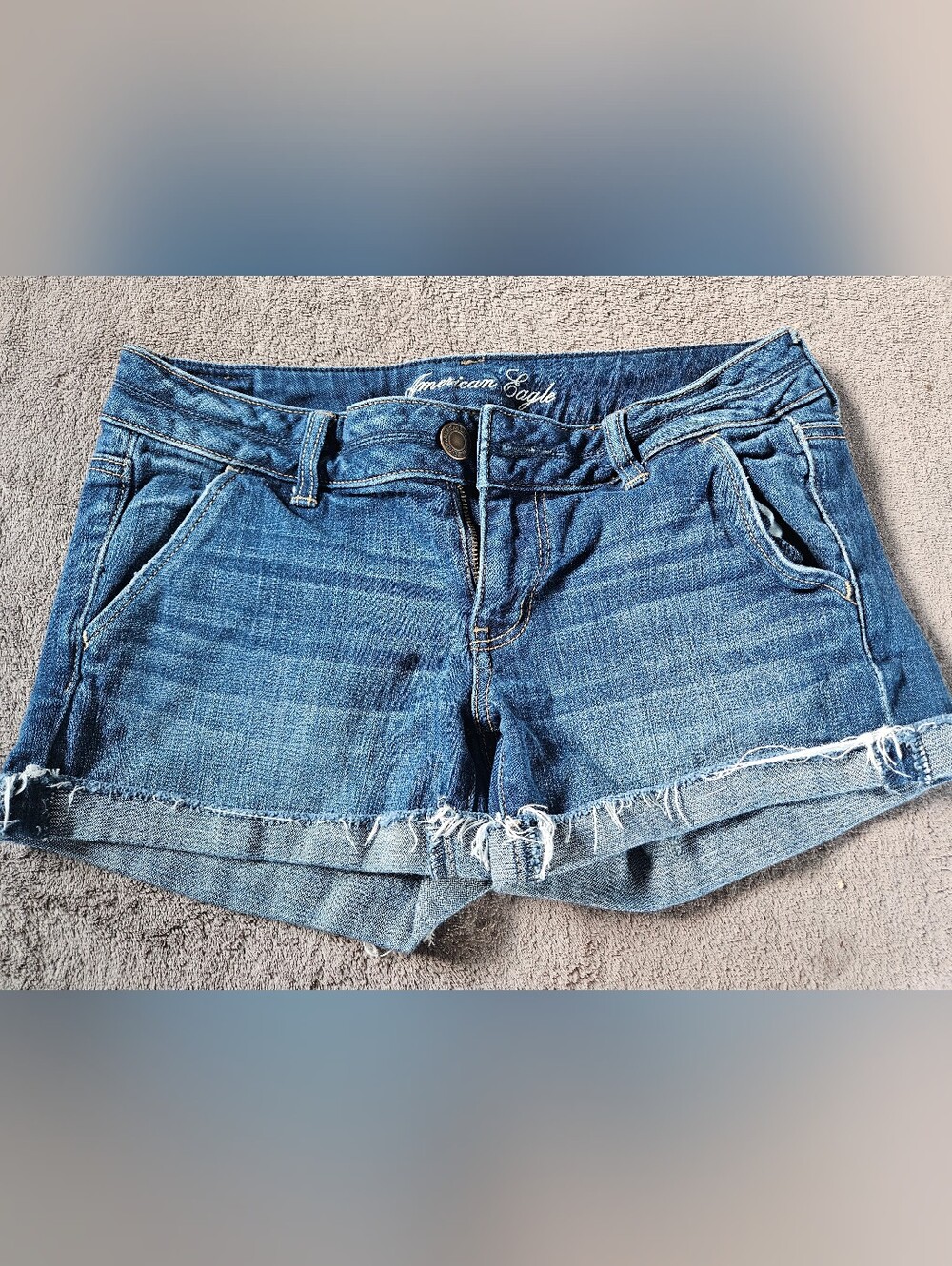 American Eagle Stretch Denim Cutoff Shorts Size 8